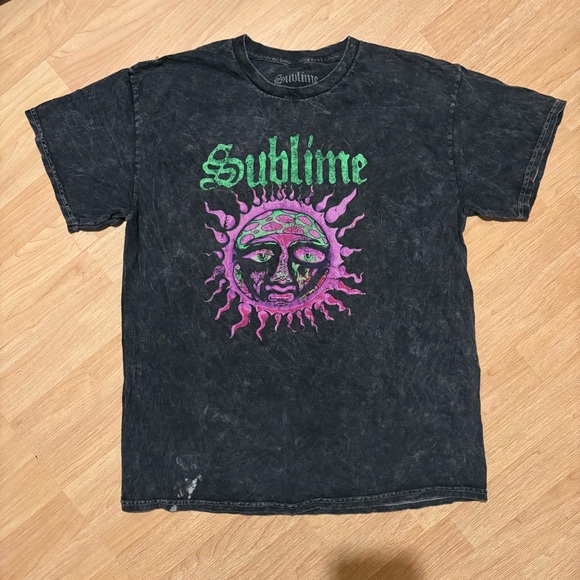 SUBLIME Acid Wash Graphic Band Tee Shirt Large - Picture 1 of 2